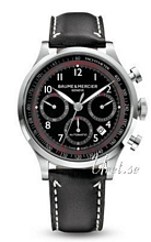 Baume & Mercier Capeland Steel Black Dial Leather