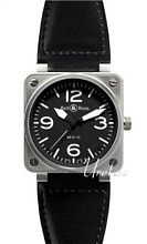 Bell & Ross Aviation Sort/Gummi 46x46 mm