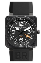 Bell & Ross Aviation Sort/Gummi 46x46 mm