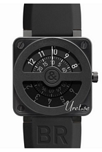 Bell & Ross Aviation Sort/Gummi 46x46 mm