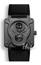 Bell & Ross Aviation Sort/Gummi 46x46 mm