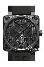 Bell & Ross Aviation Sort/Gummi 46x46 mm