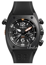 Bell & Ross Marine Sort/Gummi �44 mm