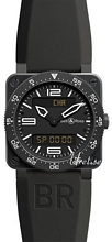 Bell & Ross Aviation Sort/Gummi 42x42 mm
