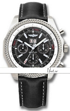 Breitling For Bentley 6.75 Black Dial Leather Strap