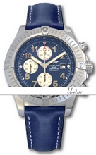 Breitling Super Avenger Blue Dial Leather
