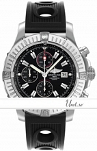 Breitling Super Avenger Black Dial Rubber