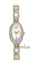Bulova Crystals Ladies Gold Tone MOP Dial Bulova Crystals Ladies Gold Tone MOP Dial