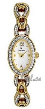 Bulova Crystals Ladies Gold Tone White Dial Bulova Crystals Ladies Gold Tone White Dial