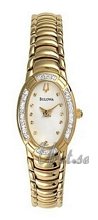 Bulova Diamonds Ladies Gold Tone White Dial