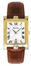 Bulova Straps Gold Tone White Dial