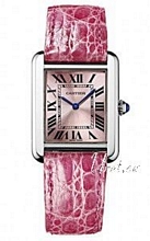 Cartier Tank Solo Pink Dial Croco Strap