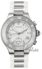 Cartier 21 Chronoscaph Steel White Dial
