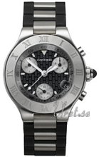 Cartier 21 Chronoscaph Steel Black Dial