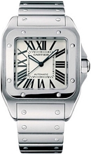 Cartier Santos 100 Silver Dial Bracelet XL
