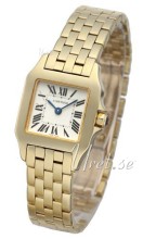 Cartier Santos Dumont Silver Dial Yellow Gold Bracelet Ladies