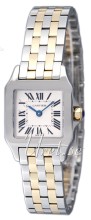 Cartier Santos Dumont Silver Dial Two Toned Bracelet Ladies