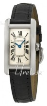 Cartier Tank Americaine Gold Ladies White Gold Silver Dial