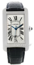 Cartier Tank Americaine Silver Dial White Gold Leather XL