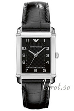 Emporio Armani Sort/L�der 30x25 mm