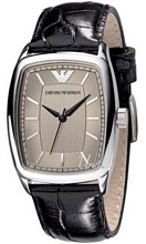Emporio Armani Mens Sølv/Læder 37x31 mm Emporio Armani Mens Sølv/Læder 37x31 mm