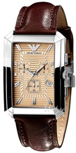 Emporio Armani Mens Brun/Læder 42x33 mm Emporio Armani Mens Brun/Læder 42x33 mm