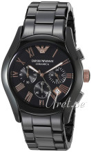 Emporio Armani Sort/Keramisk Ø42 mm Emporio Armani Sort/Keramisk Ø42 mm