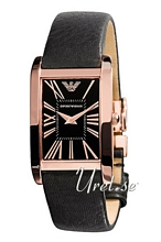 Emporio Armani Super Slim Sort/L�der 30x25 mm