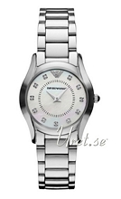 Emporio Armani Super Slim Diamond Hvid/St�l �28 mm