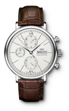 IWC Portofino Chronograph Silver Dial Croco Strap
