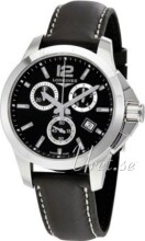Longines Conquest Black Dial Leather Strap Black Longines Conquest Black Dial Leather Strap Black