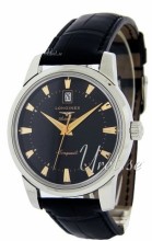 Longines Heritage Black Dial Leather Maxi