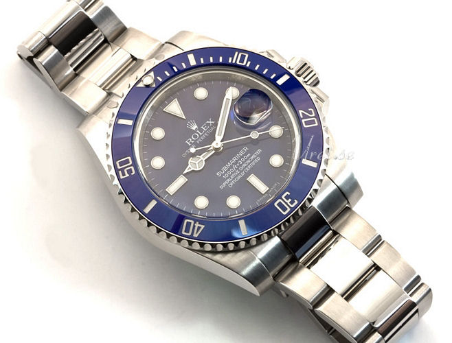 Rolex Submariner BlÃ¥18 karat hvidguld Ã˜40 mm