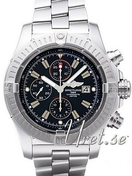 Breitling Super Avenger Black Dial Bracelet Index Markers