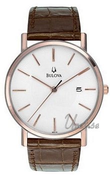 Bulova Straps Gold Tone White Dial