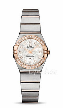 Omega Constellation 24 mm Brushed MOP, White Dial Rose Gold/Stee Omega Constellation 24 mm Brushed MOP, White Dial Rose Gold/Stee