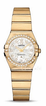 Omega Constellation 24 mm MOP, White Dial Yellow Gold Bracelet