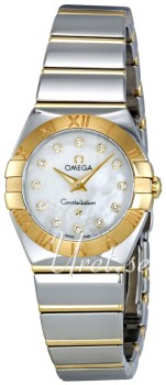 Omega Constellation Polished 24 mm Yellow Gold Steel MOP Dial