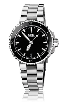 Oris Divers Aquis Date Sort/Stål Ø36 mm Oris Divers Aquis Date Sort/Stål Ø36 mm