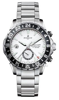 Perrelet Seacraft GMT Hvid/Stål Ø42 mm Perrelet Seacraft GMT Hvid/Stål Ø42 mm