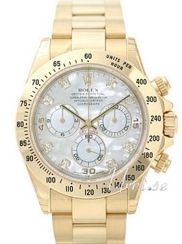 Rolex Daytona MOP Dial Yellow Gold Diamond Oysterlock Bracelet