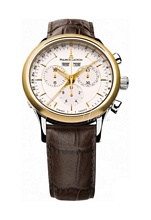 Maurice Lacroix Les Classiques Chronographe Hvid/Læder Ø40 mm Maurice Lacroix Les Classiques Chronographe Hvid/Læder Ø40 mm