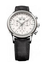 Maurice Lacroix Les Classiques Chronographe Hvid/Læder Ø40 mm Maurice Lacroix Les Classiques Chronographe Hvid/Læder Ø40 mm