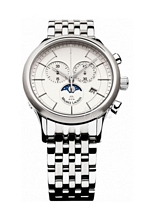 Maurice Lacroix Les Classiques Chronographe Phases De Lune Hvid/ Maurice Lacroix Les Classiques Chronographe Phases De Lune Hvid/