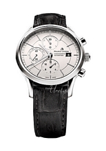 Maurice Lacroix Les Classiques Chronographe Sølv/Læder Ø41 mm Maurice Lacroix Les Classiques Chronographe Sølv/Læder Ø41 mm