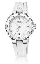 Oris Divers Aquis Date Hvid/Gummi Ø36 mm Oris Divers Aquis Date Hvid/Gummi Ø36 mm