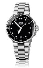 Oris Divers Aquis Date Diamonds Sort/Stål Ø36 mm Oris Divers Aquis Date Diamonds Sort/Stål Ø36 mm