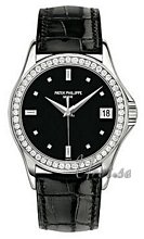 Patek Philippe Calatrava Black Dial White Gold