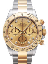 Rolex Daytona Champagne Diamond Dial Yellow Gold/Steel Oysterloc