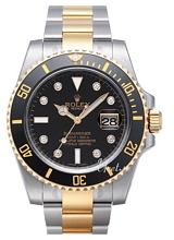 Rolex Submariner Gold/Steel Black Dial Ceramic Bezel Diamond Ind Rolex Submariner Gold/Steel Black Dial Ceramic Bezel Diamond Ind